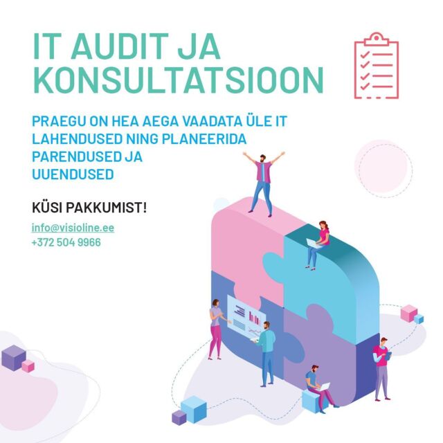 🛡️ Tahad teada, kuidas tagada oma IT-keskkonna turvalisus? 🖥️🔒Pakume ülevaatlikku IT-auditit, mis aitab hinnata sinu süsteemide turvalisust ja leida võimalikke riske. Uuri lähemalt visioline.ee