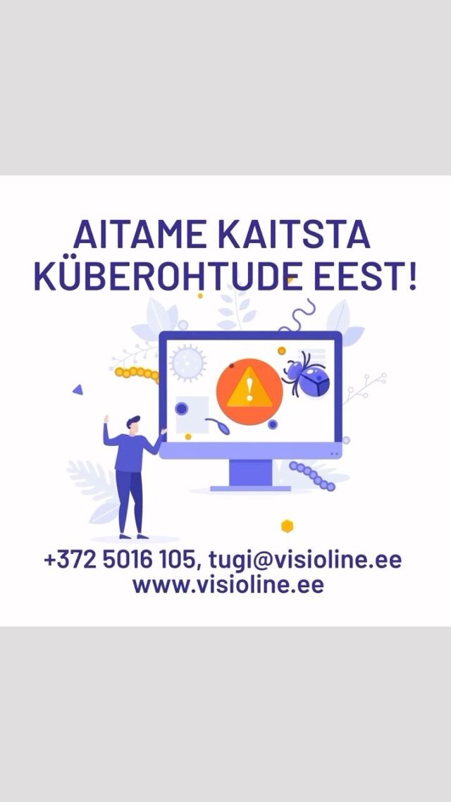 Helping to protect against cyber threats. Your business IT partner in Europe.🛡️
Aitame kaitsta küberohtude eest. Sinu äri IT partner Euroopas. 📞 +372 5049 966 & tugi@visioline.ee #cybersecurity #cyberattack #itpartner #küberoht #visioline